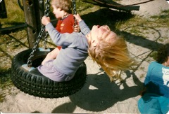 1985-Amanda on tire swing