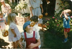 1985-Bobbing bagels at Amanda's birthday party