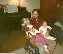 1985-both girls in Dad's lap